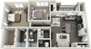 Two bedroom Two bathroom Floor Plan at Rivulet Apartments, American Fork, 84003